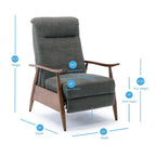 Fauteuil inclinable Sloan Wood Arm Push Back de Greyson Living