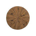 Table d'appoint ronde Sawyer de 22 po en bois recyclé avec pieds en épingle à cheveux noirs