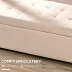 Banc de rangement, banc de bout de lit, coffre de rangement en tissu de lin avec couvercle relevable, pouf capitonné avec rangement pour le salon