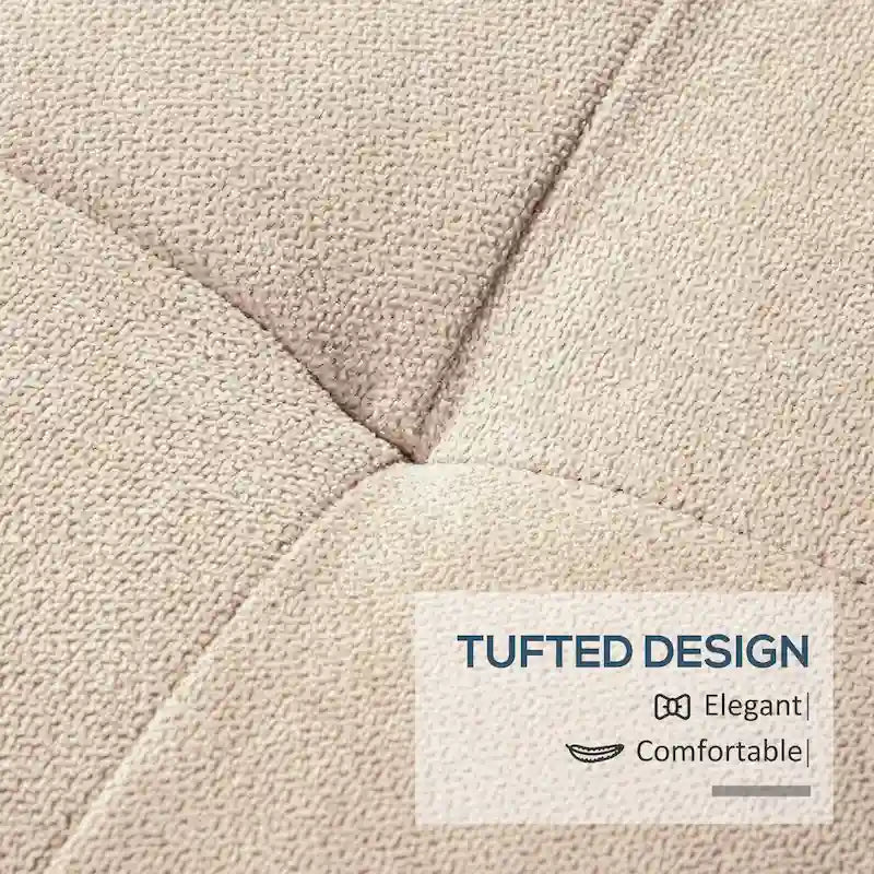 Banc de rangement, banc de bout de lit, coffre de rangement en tissu de lin avec couvercle relevable, pouf capitonné avec rangement pour le salon
