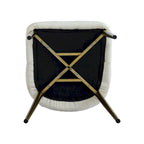 Chaise de salle à manger à dossier haut, blanc et or, similicuir, lot de 2
