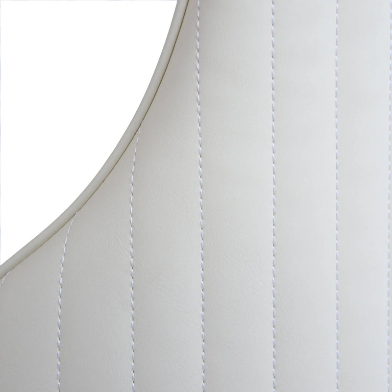 Chaise de salle à manger à dossier haut, blanc et or, similicuir, lot de 2