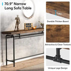 Table console de 70,9 pouces pour salon, table d'entrée en bois