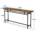 Table console de 70,9 pouces pour salon, table d'entrée en bois
