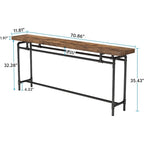 Table console de 70,9 pouces pour salon, table d'entrée en bois