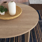 Ensemble de salle à manger Brentwood 5 pièces avec table ronde en bois marron et chaises à dossier cannage - 47 x 30 x 47