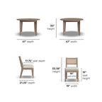 Ensemble de salle à manger Brentwood 5 pièces avec table ronde en bois marron et chaises à dossier cannage - 47 x 30 x 47