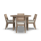 Ensemble de salle à manger Brentwood 5 pièces avec table ronde en bois marron et chaises à dossier cannage - 47 x 30 x 47