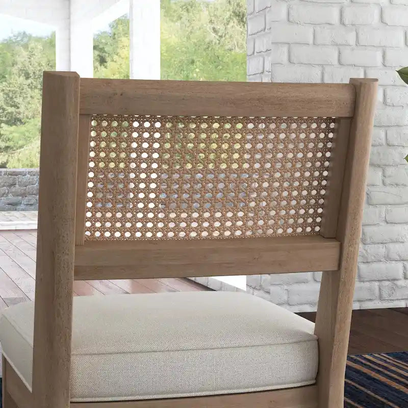 Ensemble de salle à manger Brentwood 5 pièces avec table ronde en bois marron et chaises à dossier cannage - 47 x 30 x 47