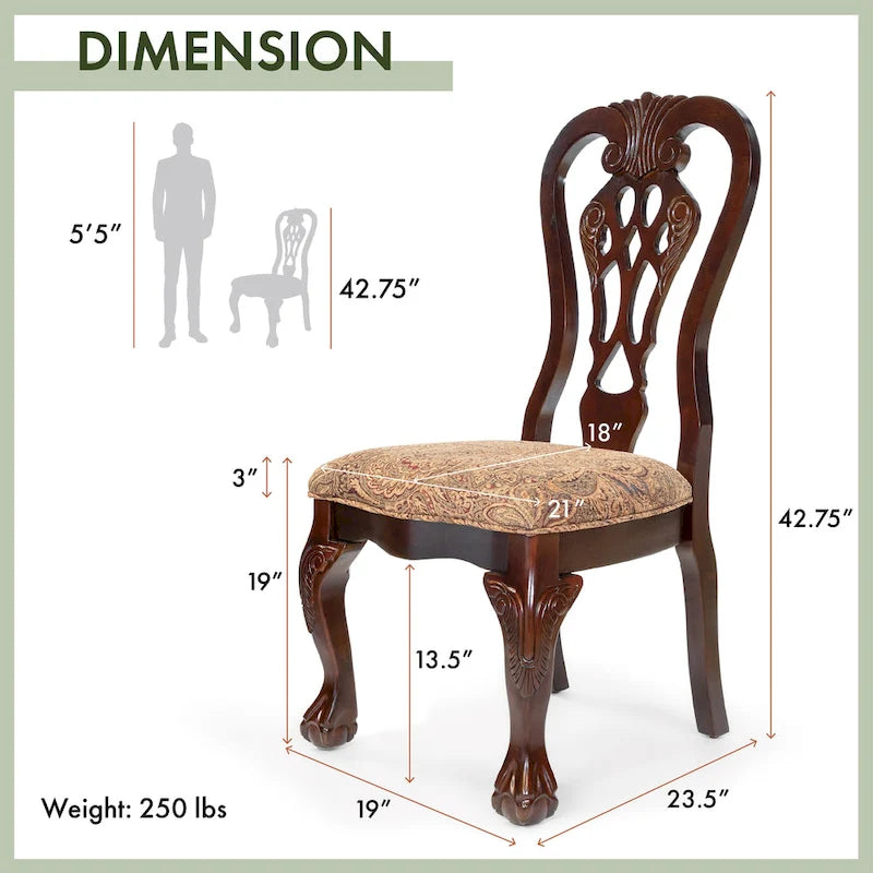 Chaises de salle à manger traditionnelles en bois Carpia (lot de 2) par Furniture of America