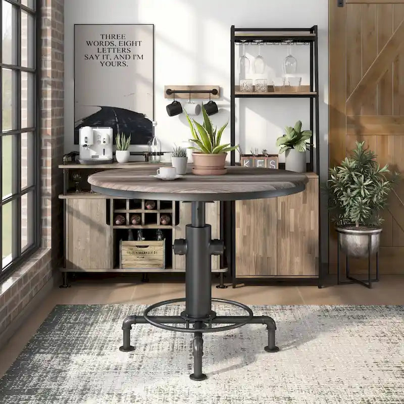 Table de hauteur comptoir noire contemporaine 45 po Cess de Furniture of America