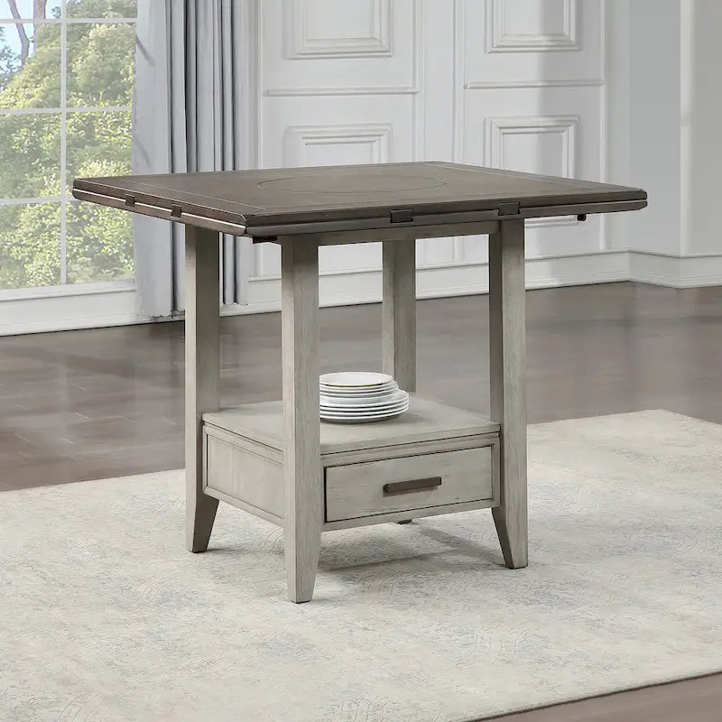 Table à manger hauteur comptoir Steve Silver Two-tone Drop Leaf