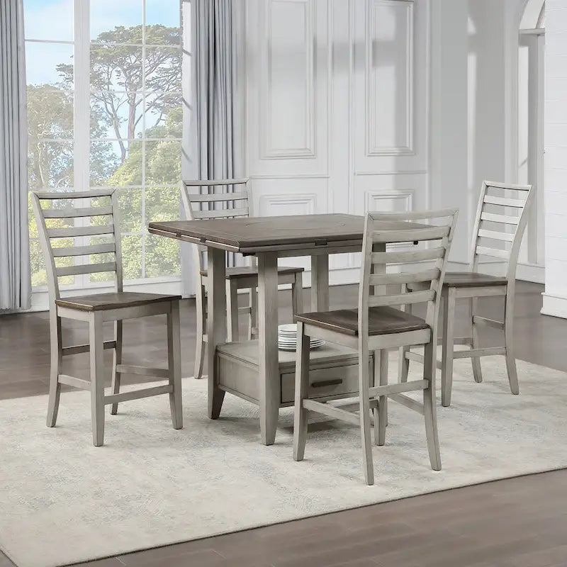 Table à manger hauteur comptoir Steve Silver Two-tone Drop Leaf