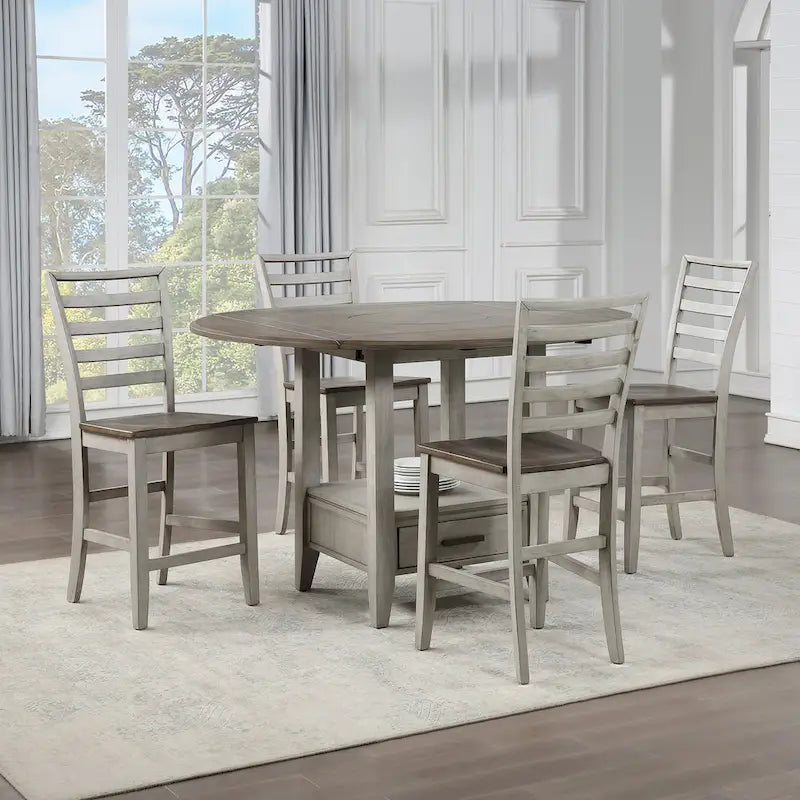 Table à manger hauteur comptoir Steve Silver Two-tone Drop Leaf