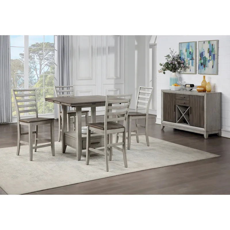 Table à manger hauteur comptoir Steve Silver Two-tone Drop Leaf