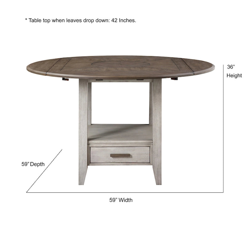 Table à manger hauteur comptoir Steve Silver Two-tone Drop Leaf