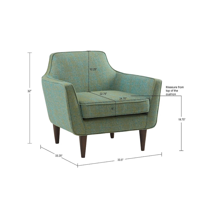 Fauteuil d'appoint du milieu du siècle Sea Foam, simple