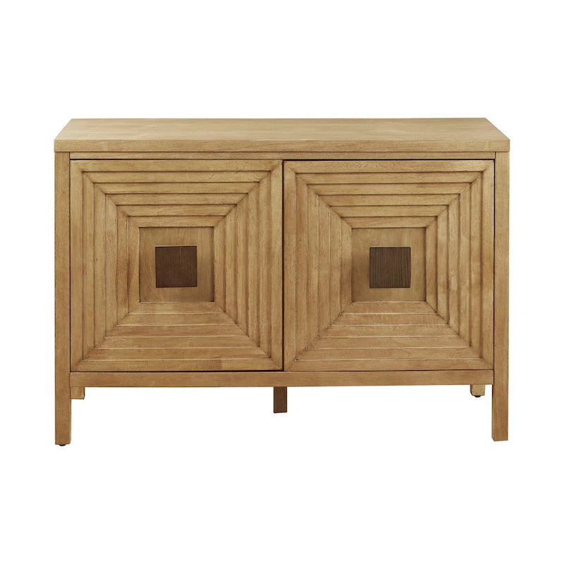 Armoire de rangement à 2 portes géométrique Madison Park Paige avec étagères réglables