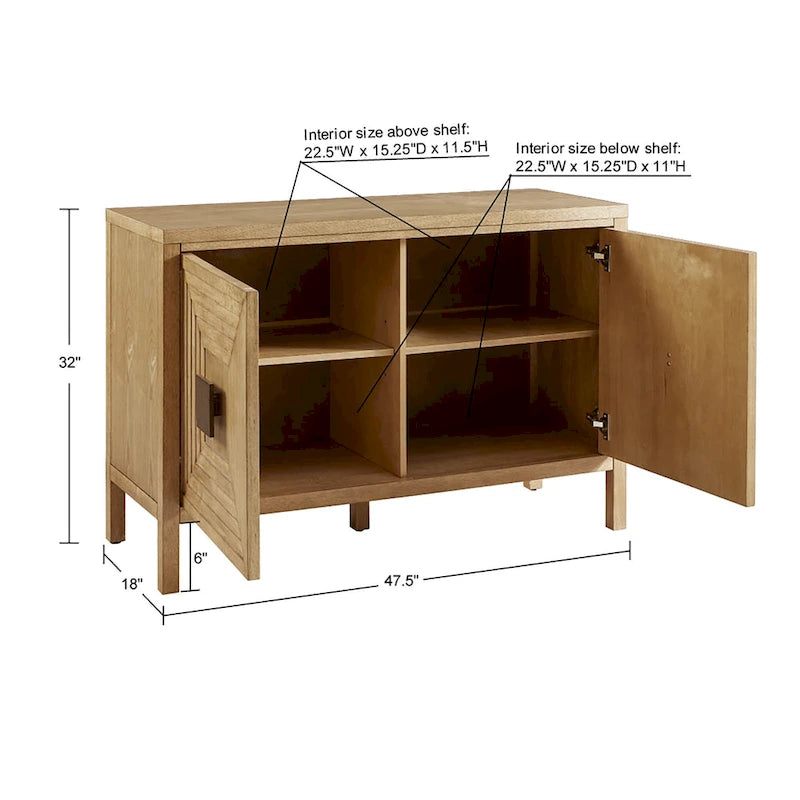 Armoire de rangement à 2 portes géométrique Madison Park Paige avec étagères réglables