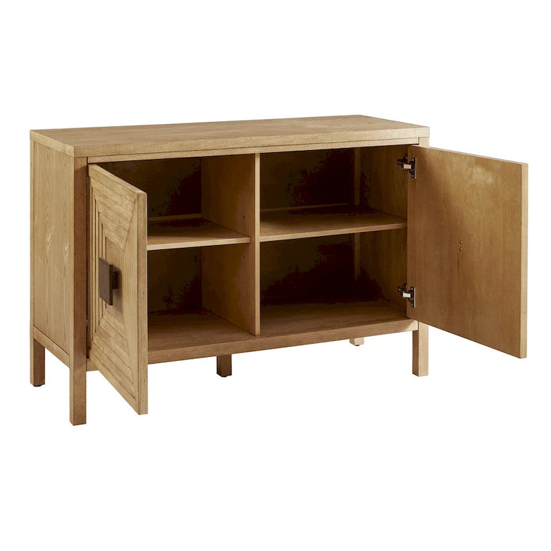 Armoire de rangement à 2 portes géométrique Madison Park Paige avec étagères réglables