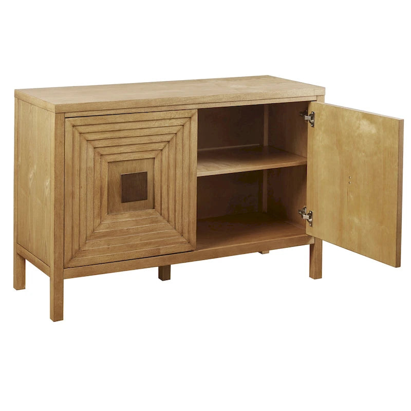 Armoire de rangement à 2 portes géométrique Madison Park Paige avec étagères réglables