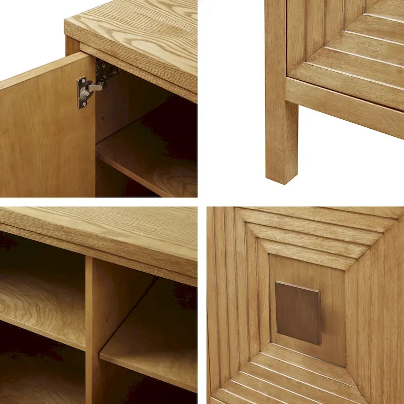 Armoire de rangement à 2 portes géométrique Madison Park Paige avec étagères réglables