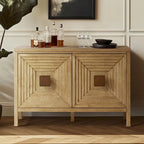 Armoire de rangement à 2 portes géométrique Madison Park Paige avec étagères réglables