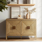 Armoire de rangement à 2 portes géométrique Madison Park Paige avec étagères réglables