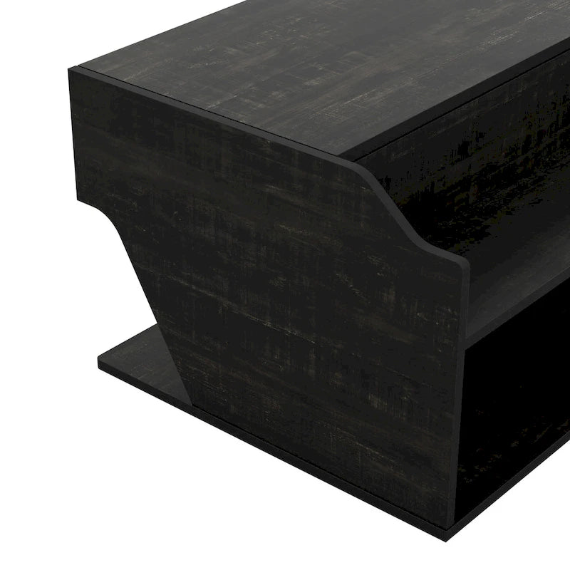 Table basse relevable Denhour DH BASIC Transitional Black Oak de 44 pouces