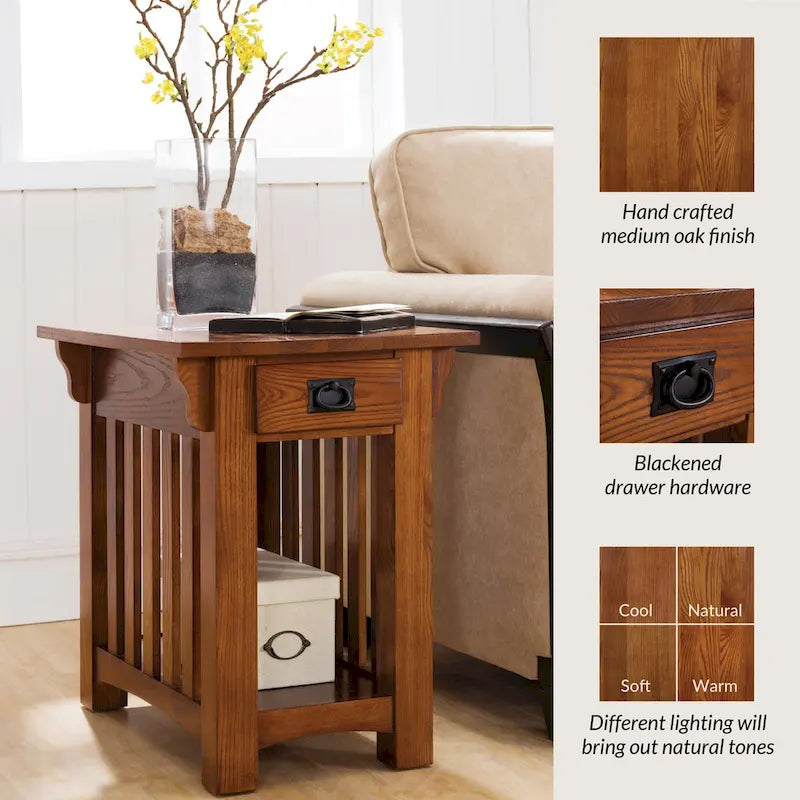 Leick Home Mission Impeccable Table d'appoint avec tiroir