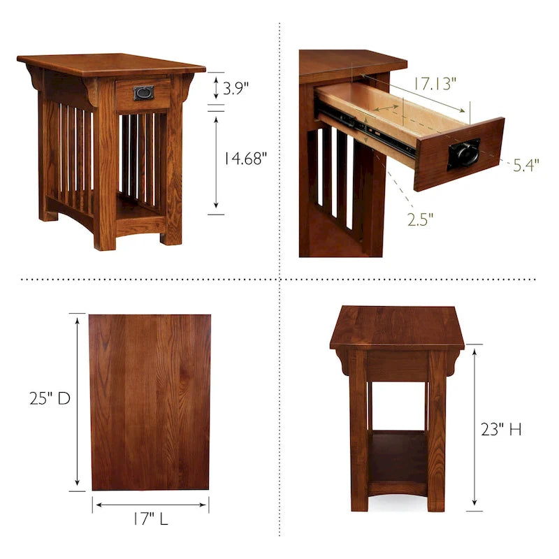 Leick Home Mission Impeccable Table d'appoint avec tiroir
