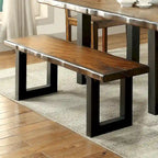 Banc de salle à manger en bois massif de chêne rustique Divo en U par Furniture of America