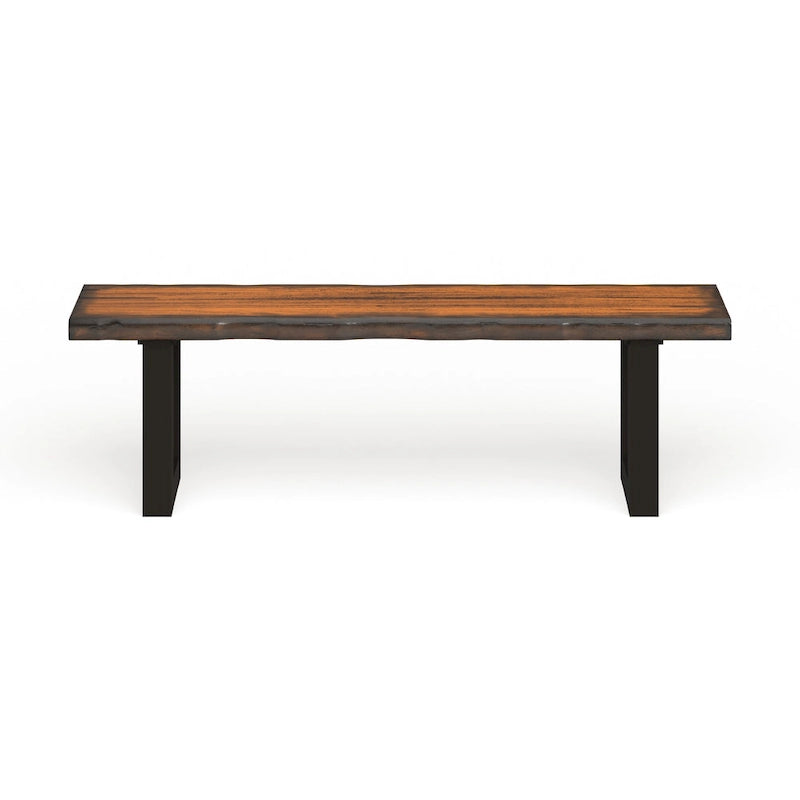 Banc de salle à manger en bois massif de chêne rustique Divo en U par Furniture of America