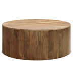 WYNDENHALL Hillmount Table basse ronde contemporaine 36 pouces en bois de manguier massif et entièrement assemblée - 36p x 36L x 14h