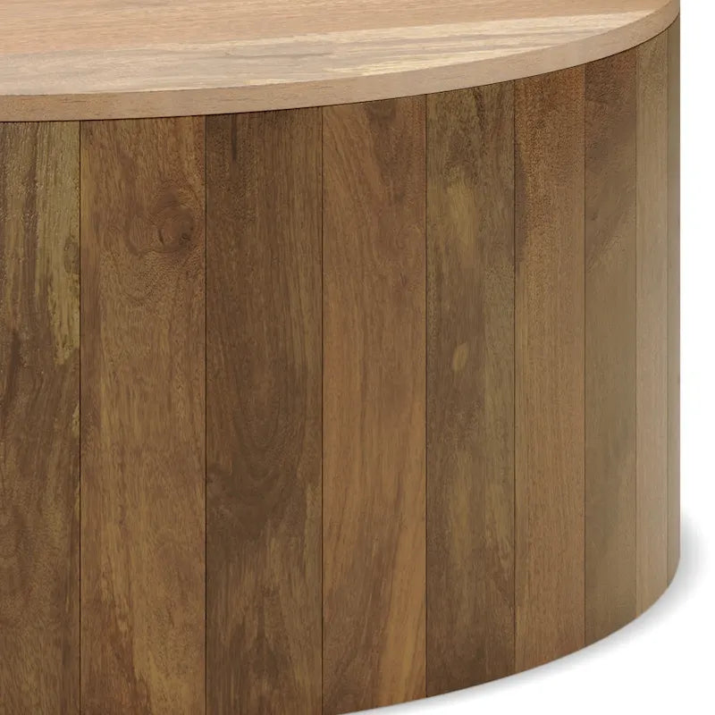 WYNDENHALL Hillmount Table basse ronde contemporaine 36 pouces en bois de manguier massif et entièrement assemblée - 36p x 36L x 14h