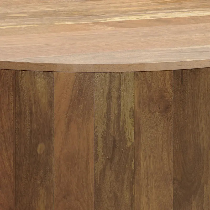 WYNDENHALL Hillmount Table basse ronde contemporaine 36 pouces en bois de manguier massif et entièrement assemblée - 36p x 36L x 14h