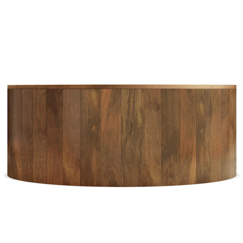 WYNDENHALL Hillmount Table basse ronde contemporaine 36 pouces en bois de manguier massif et entièrement assemblée - 36p x 36L x 14h