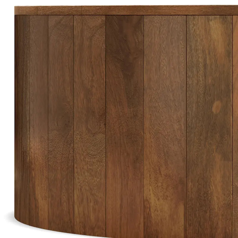 WYNDENHALL Hillmount Table basse ronde contemporaine 36 pouces en bois de manguier massif et entièrement assemblée - 36p x 36L x 14h