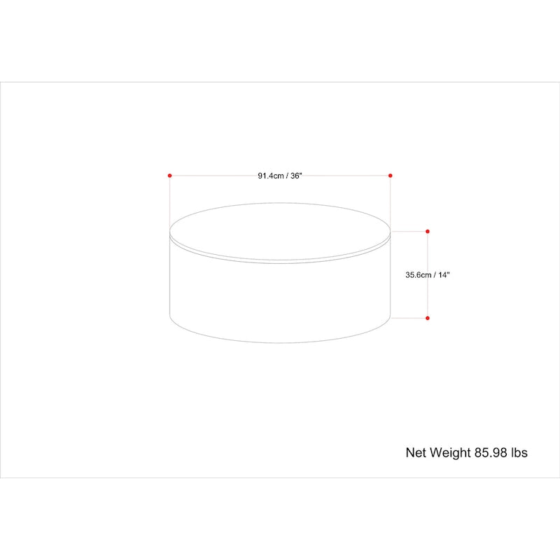 WYNDENHALL Hillmount Table basse ronde contemporaine 36 pouces en bois de manguier massif et entièrement assemblée - 36p x 36L x 14h