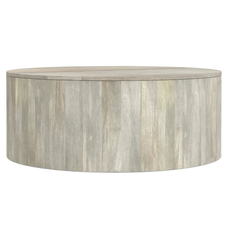 WYNDENHALL Hillmount Table basse ronde contemporaine 36 pouces en bois de manguier massif et entièrement assemblée - 36p x 36L x 14h