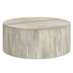 WYNDENHALL Hillmount Table basse ronde contemporaine 36 pouces en bois de manguier massif et entièrement assemblée - 36p x 36L x 14h