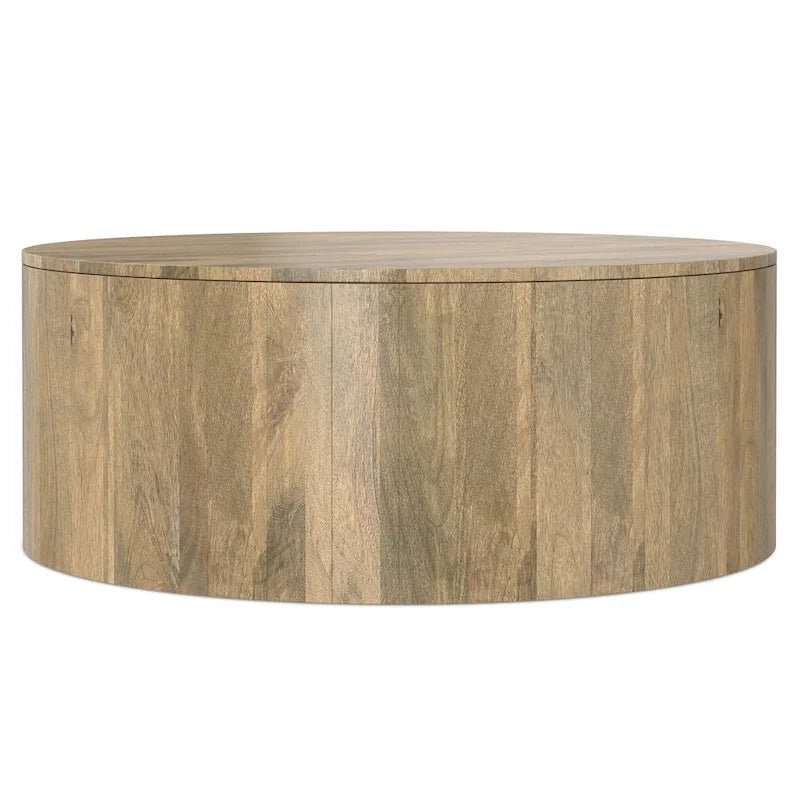 WYNDENHALL Hillmount Table basse ronde contemporaine 36 pouces en bois de manguier massif et entièrement assemblée - 36p x 36L x 14h