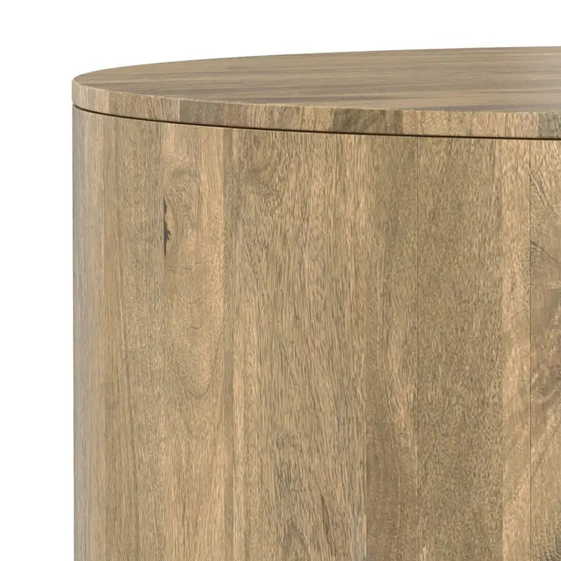 WYNDENHALL Hillmount Table basse ronde contemporaine 36 pouces en bois de manguier massif et entièrement assemblée - 36p x 36L x 14h