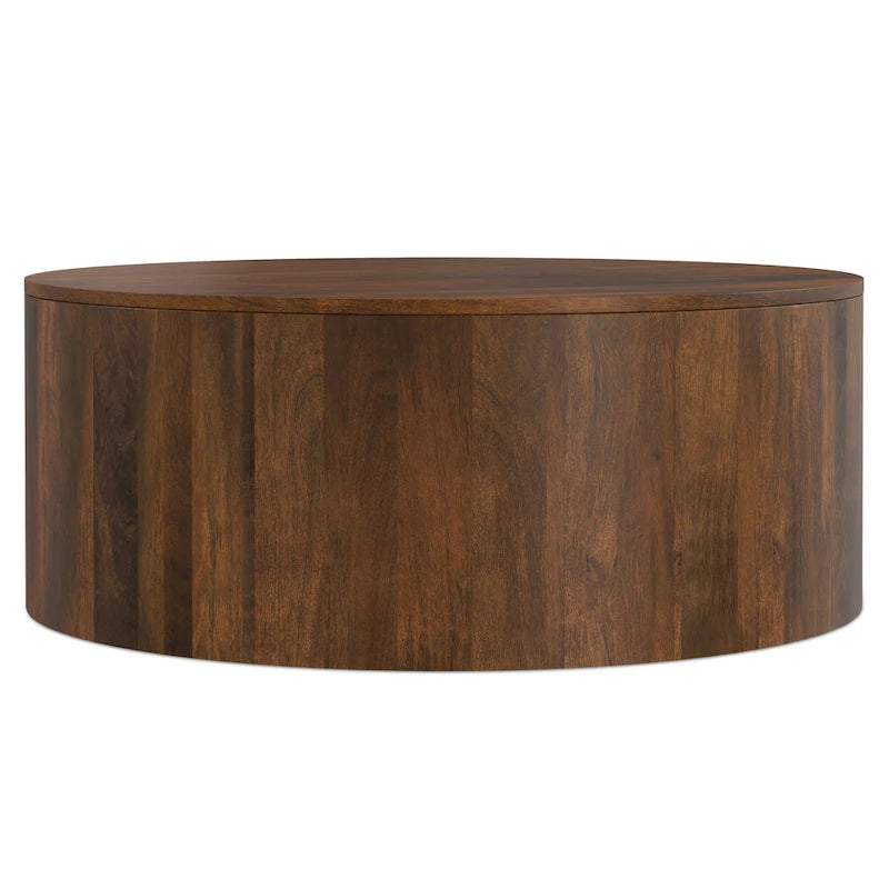 WYNDENHALL Hillmount Table basse ronde contemporaine 36 pouces en bois de manguier massif et entièrement assemblée - 36p x 36L x 14h