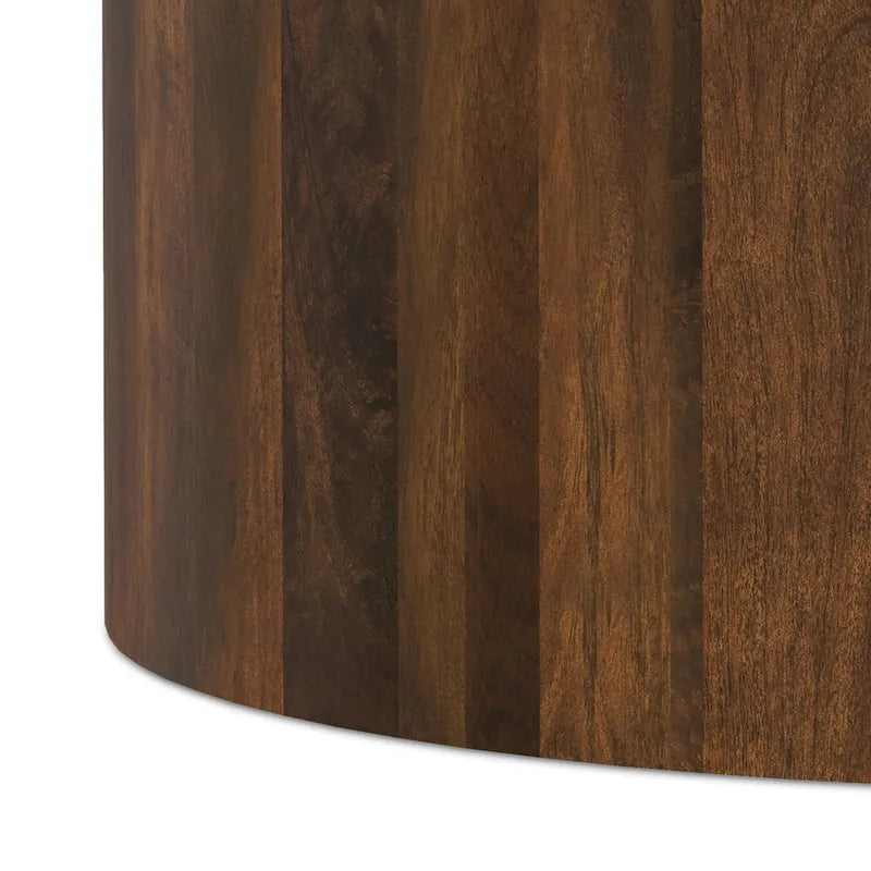 WYNDENHALL Hillmount Table basse ronde contemporaine 36 pouces en bois de manguier massif et entièrement assemblée - 36p x 36L x 14h
