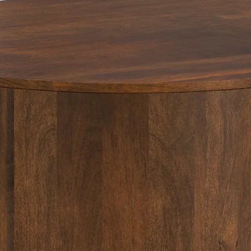 WYNDENHALL Hillmount Table basse ronde contemporaine 36 pouces en bois de manguier massif et entièrement assemblée - 36p x 36L x 14h