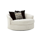Fauteuil pivotant rond surdimensionné Signature Design by Ashley Cambri White - 58 larg. x 54 prof. x 39 haut. (po)