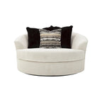 Fauteuil pivotant rond surdimensionné Signature Design by Ashley Cambri White - 58 larg. x 54 prof. x 39 haut. (po)