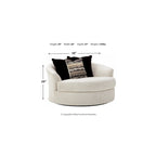 Fauteuil pivotant rond surdimensionné Signature Design by Ashley Cambri White - 58 larg. x 54 prof. x 39 haut. (po)