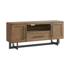 Meuble TV large Eden 70 avec tiroir central ouvert, Dune rustique